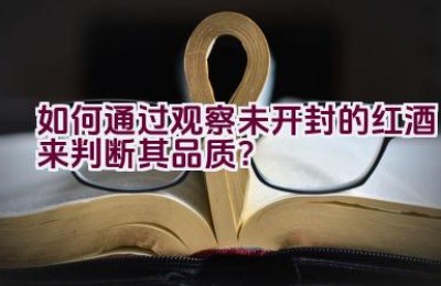 如何通过观察未开封的红酒来判断其品质？